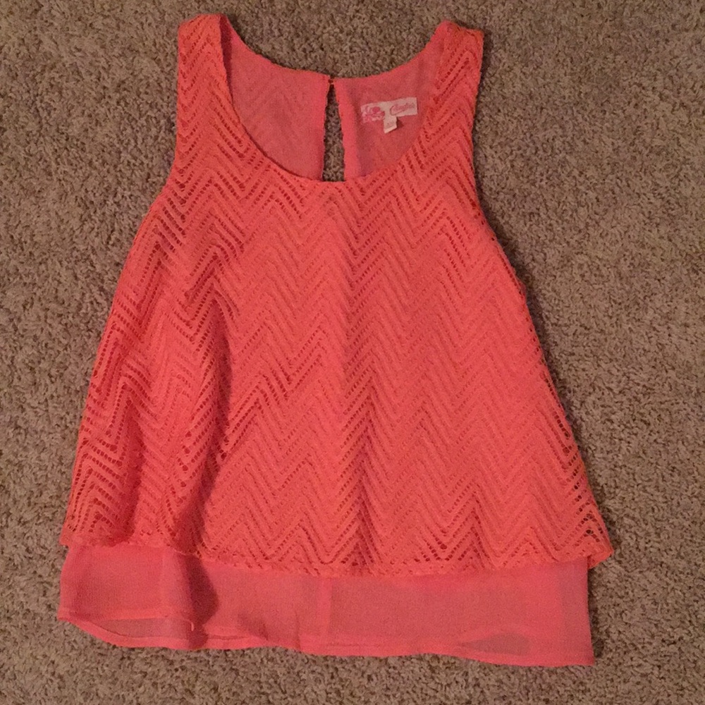 Orange flowy tank top